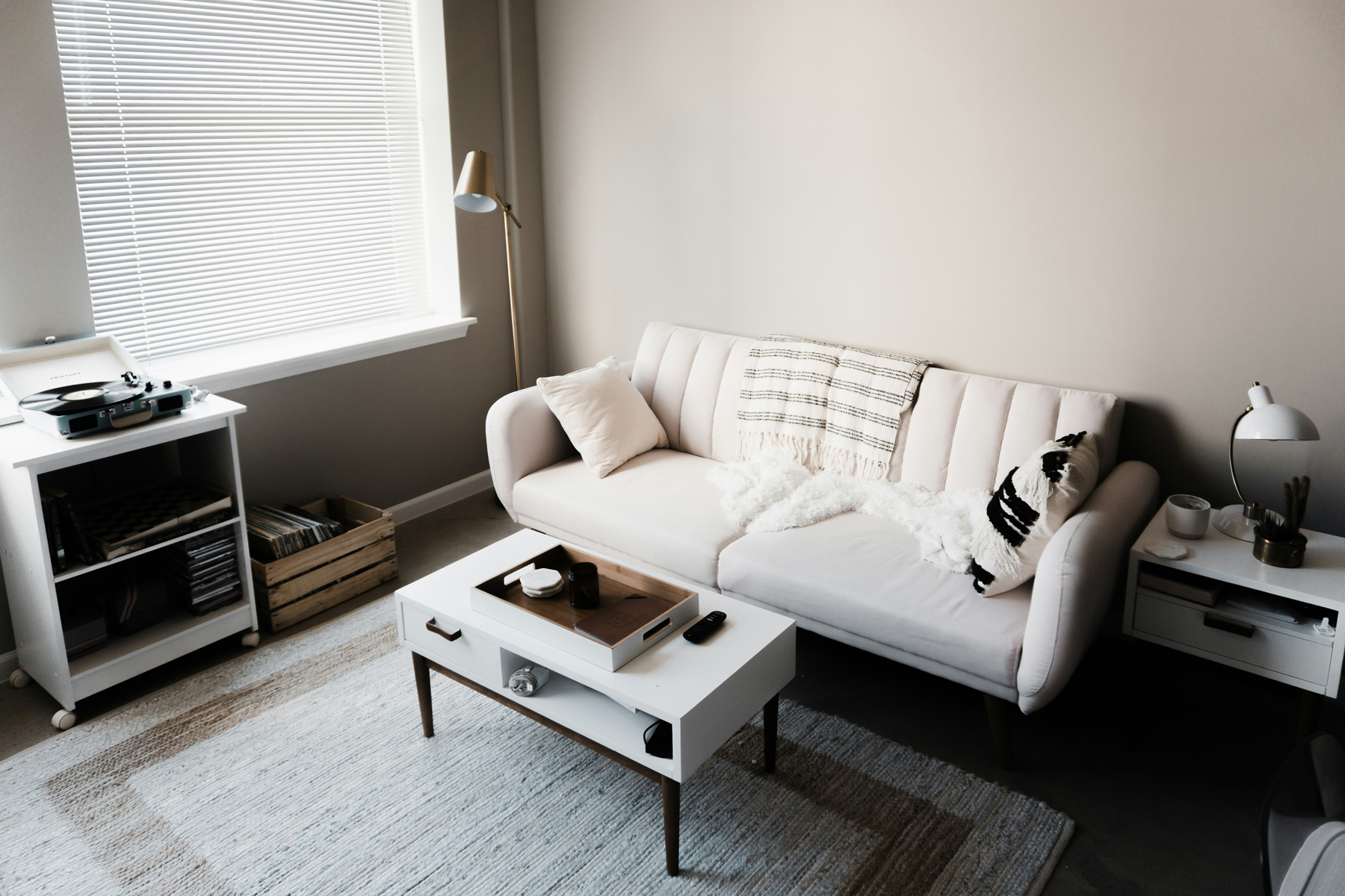 Fleck auf Sofa wird gereinigt